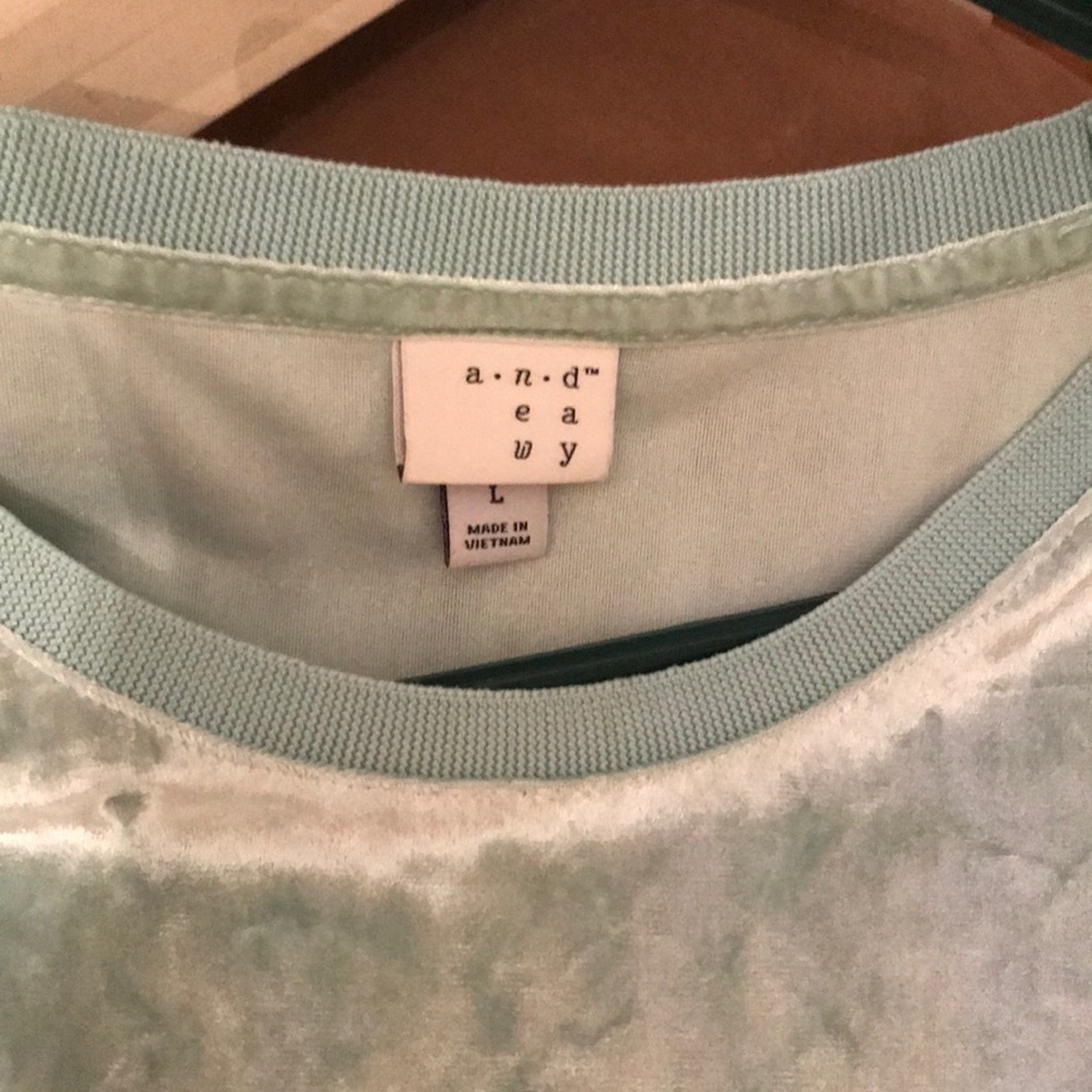 A NEW DAY mint crushed velour tee